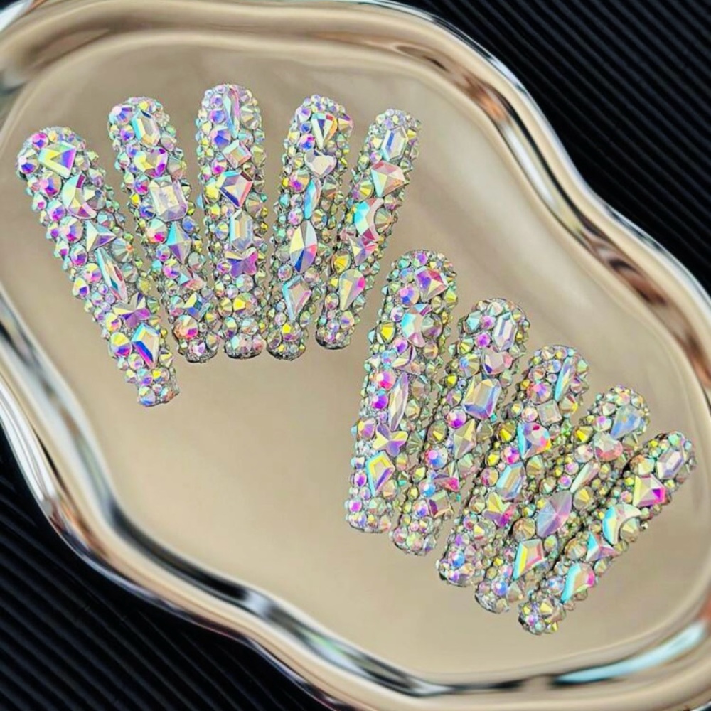 Diamond Encrusted Press-On Nails